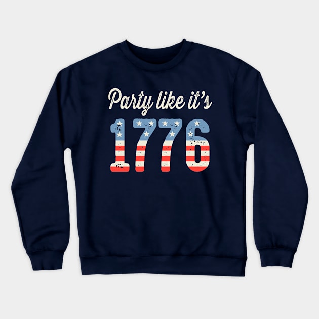 Party Like It's 1776 USA Flag Crewneck Sweatshirt by Designkix